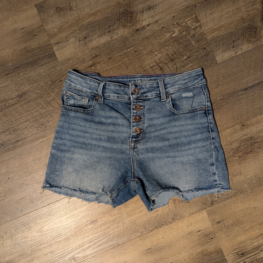 Edgely Denim Button-Up Jean Shorts